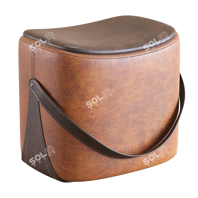 Modern Faux Leather Ottoman Pouf 3D model image 5