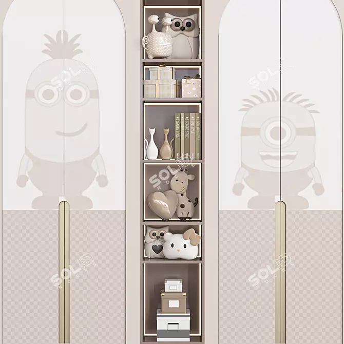 Children's Wardrobe and Toy Closet 3D model image 2