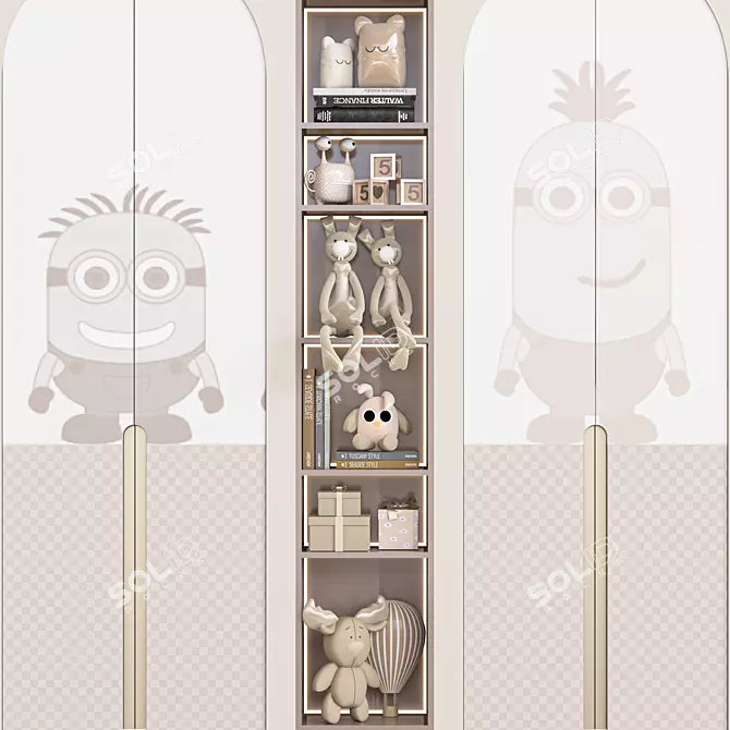 Children's Wardrobe and Toy Closet 3D model image 3