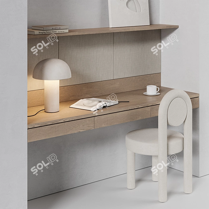 Modern Workstation Furniture Set 3D model image 2