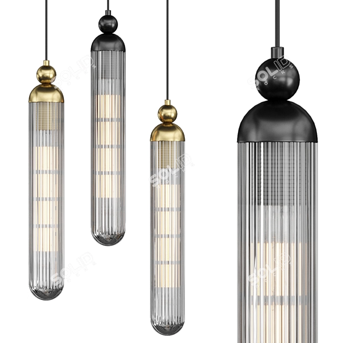 LEINO Glass Pendant Light Jerrelief 3D model image 1