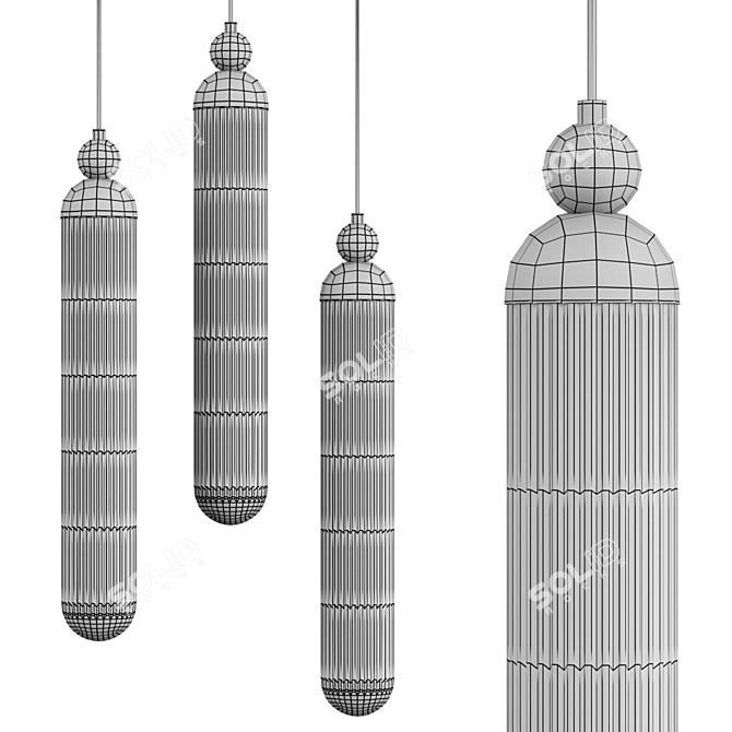 LEINO Glass Pendant Light Jerrelief 3D model image 2