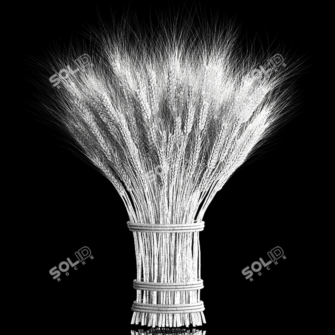 Rustic Wheat Spikelet Bouquet 3D model image 7