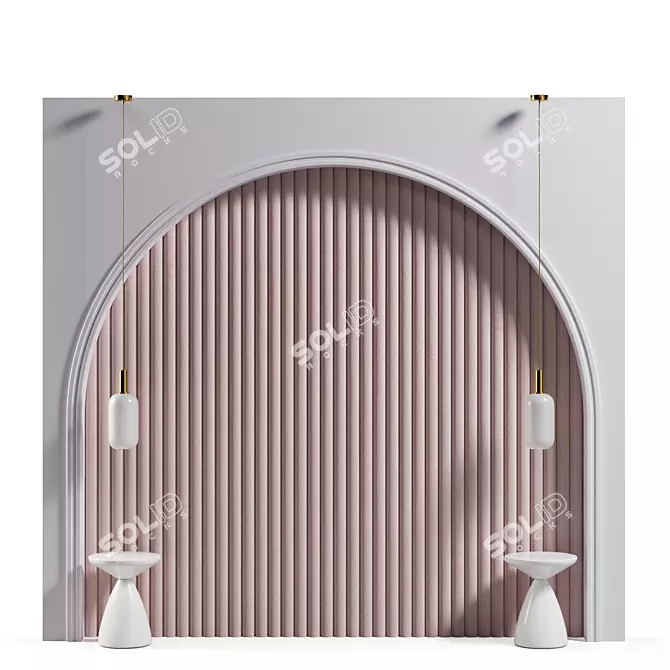 Child's Bed Headboard with Arch 3D model image 1