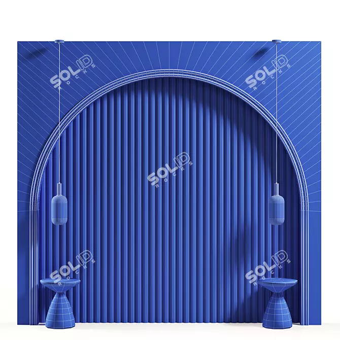 Child's Bed Headboard with Arch 3D model image 7