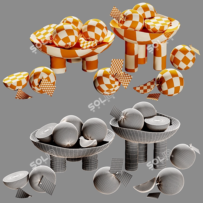 Minimalist Orange Plate Artistry 3D model image 4