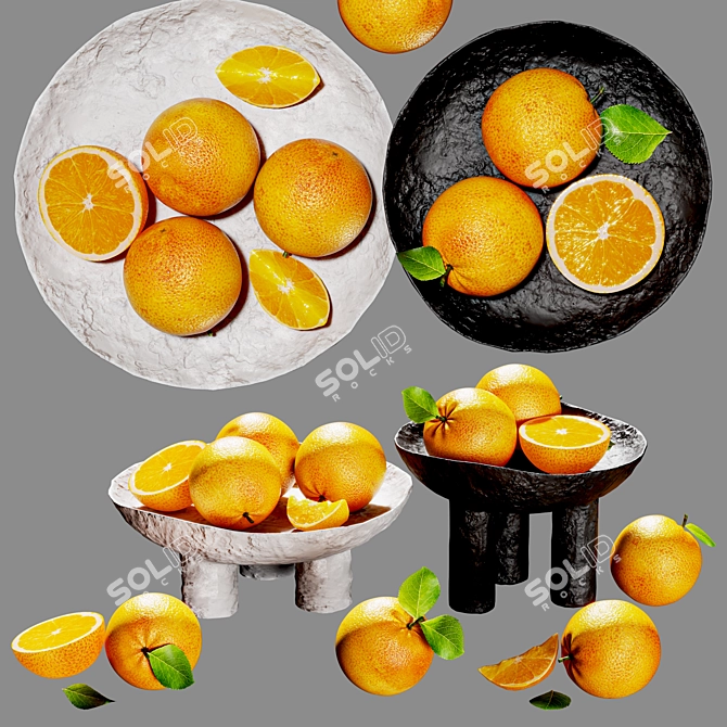 Minimalist Orange Plate Artistry 3D model image 5