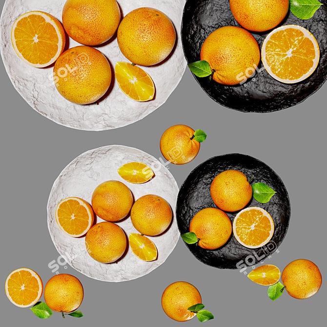 Minimalist Orange Plate Artistry 3D model image 7