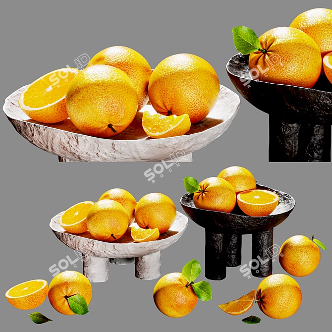 Minimalist Orange Plate Artistry 3D model image 12