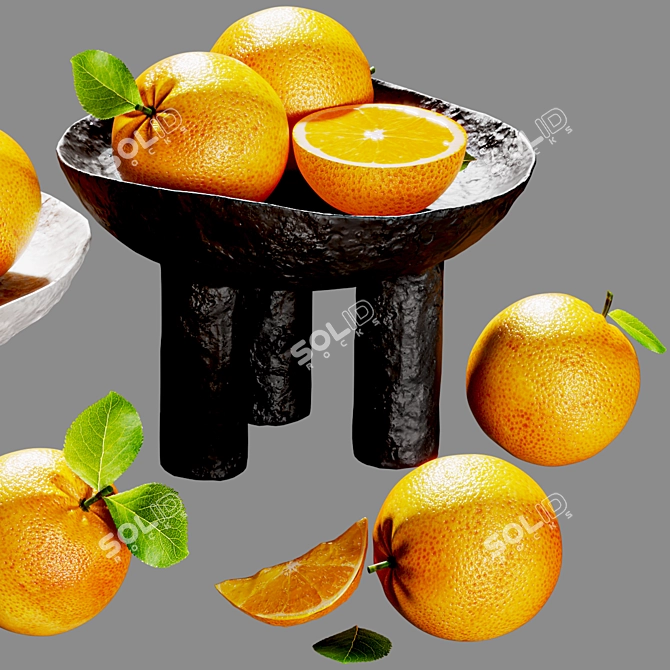 Minimalist Orange Plate Artistry 3D model image 15