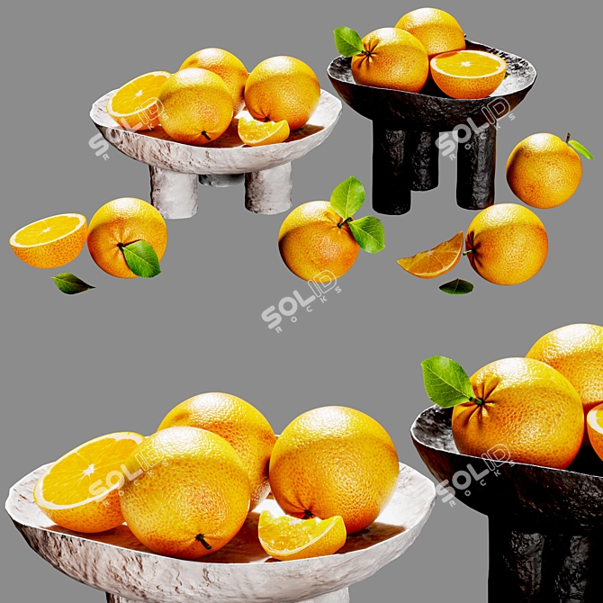 Minimalist Orange Plate Artistry 3D model image 17