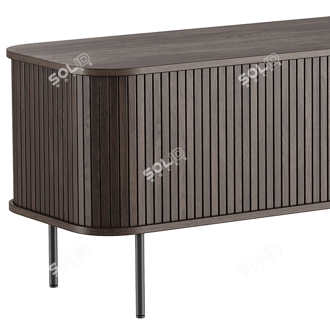 Modern Oak Media Console by Dantone 3D model image 8