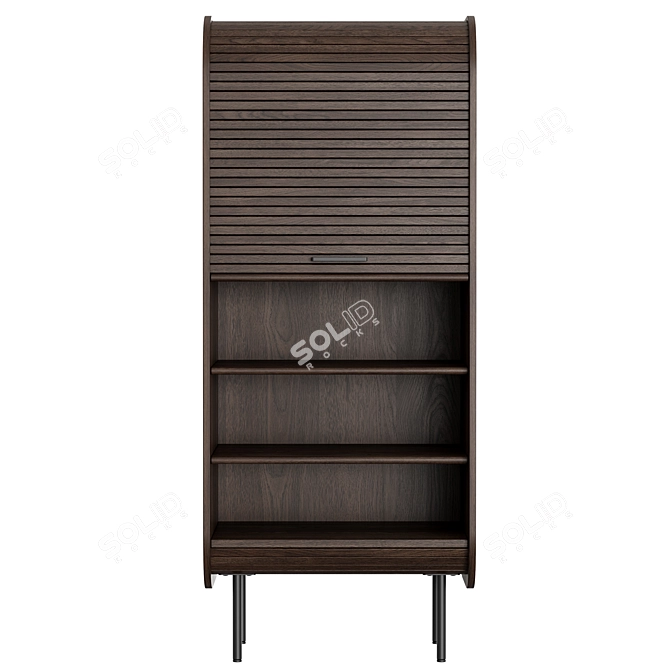Modern Oak Buffet Cabinet Glide 3D model image 2