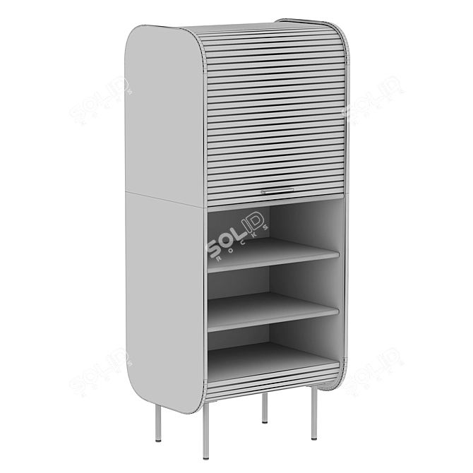 Modern Oak Buffet Cabinet Glide 3D model image 6