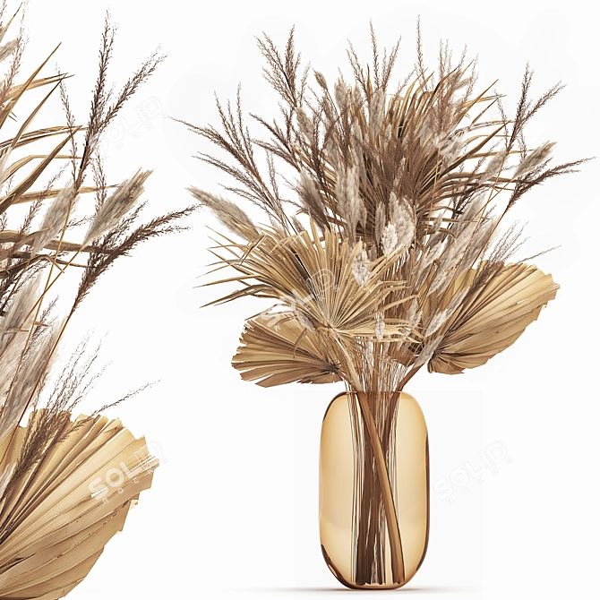 Dried Flower Bouquet Set in Glass Vases, 288 3D model image 3