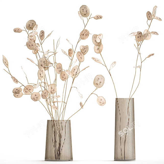 Dried Flower Bouquet Set in Glass Vases, 288 3D model image 4