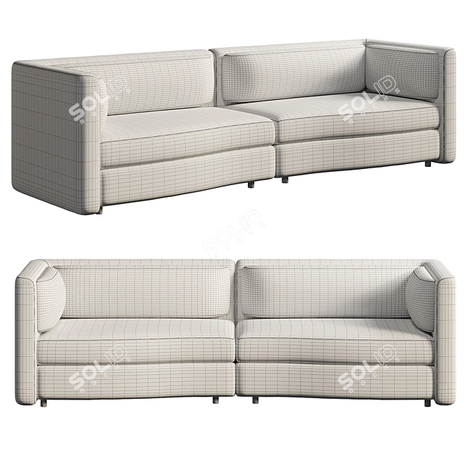 Virgule Cozy Sofa Collection 3D model image 2