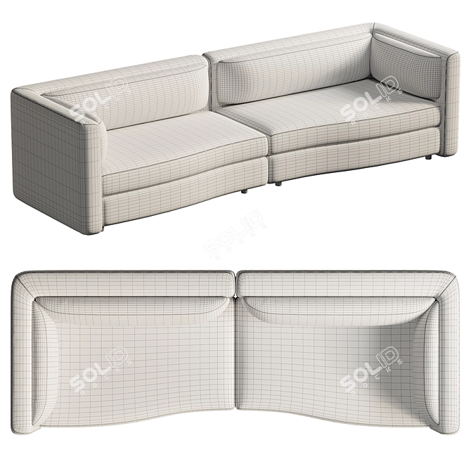 Virgule Cozy Sofa Collection 3D model image 4