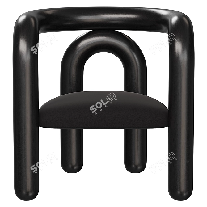 Luxury Noir Hockney Chair 3D model image 2