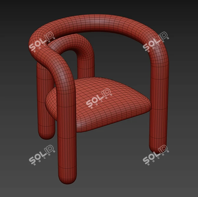 Luxury Noir Hockney Chair 3D model image 4