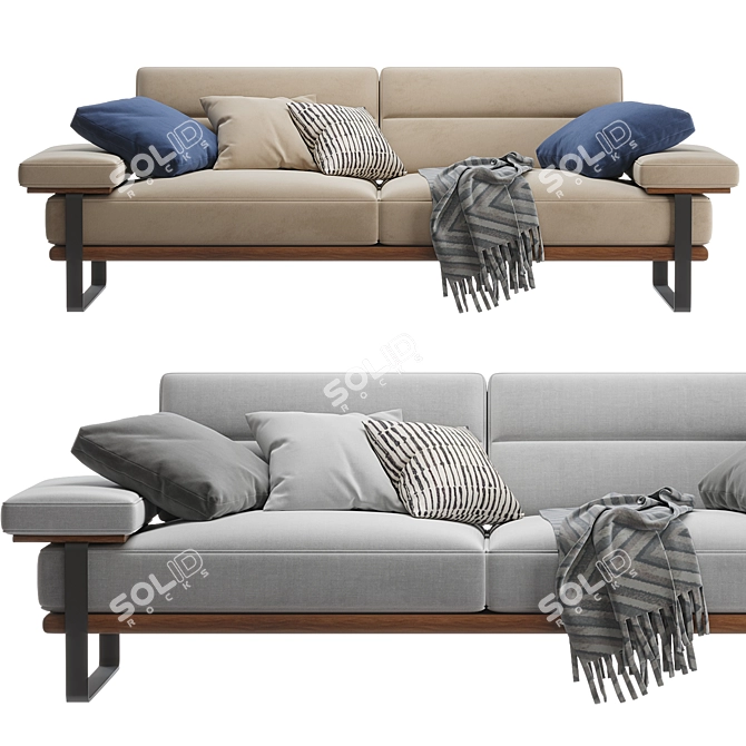 Modern Lavina 3-Seater Sofa 3D model image 3