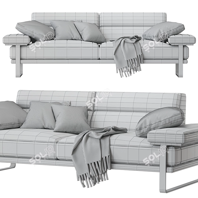 Modern Lavina 3-Seater Sofa 3D model image 4