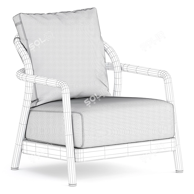 Flexform Alison Armchair: Sleek Comfort 3D model image 3