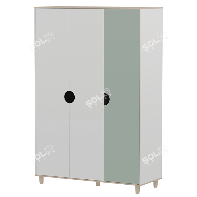 Modern Hall-3 Wardrobe Cabinet 3D model image 1