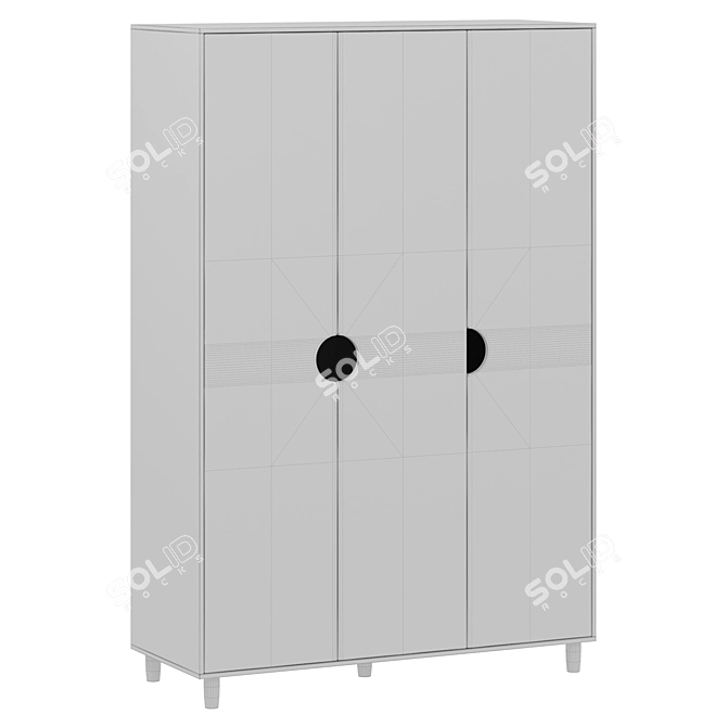 Modern Hall-3 Wardrobe Cabinet 3D model image 2