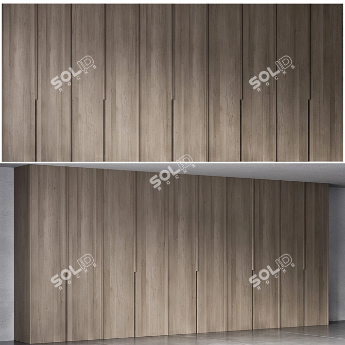 Minimalist Wardrobe Design 3D Model 3D model image 1
