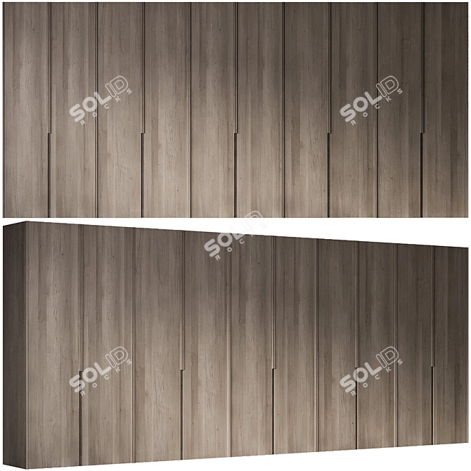 Minimalist Wardrobe Design 3D Model 3D model image 2