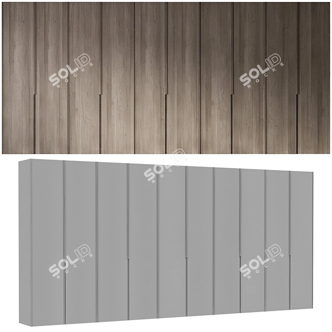 Minimalist Wardrobe Design 3D Model 3D model image 5