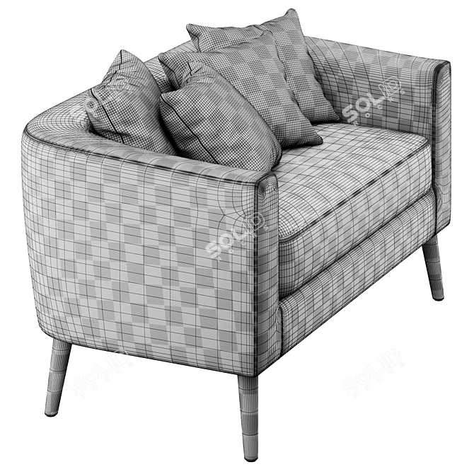 Decato Loveseat: Modern Elegance & Comfort 3D model image 7