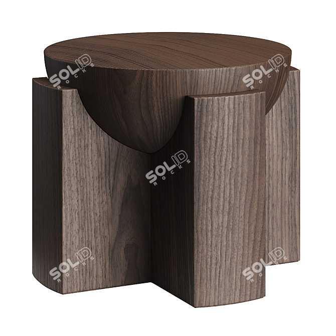 Sculptural Stone Side Table 3D model image 5