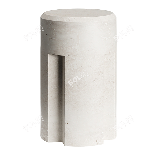 Sculpted Travertine Counter Stool 3D model image 2