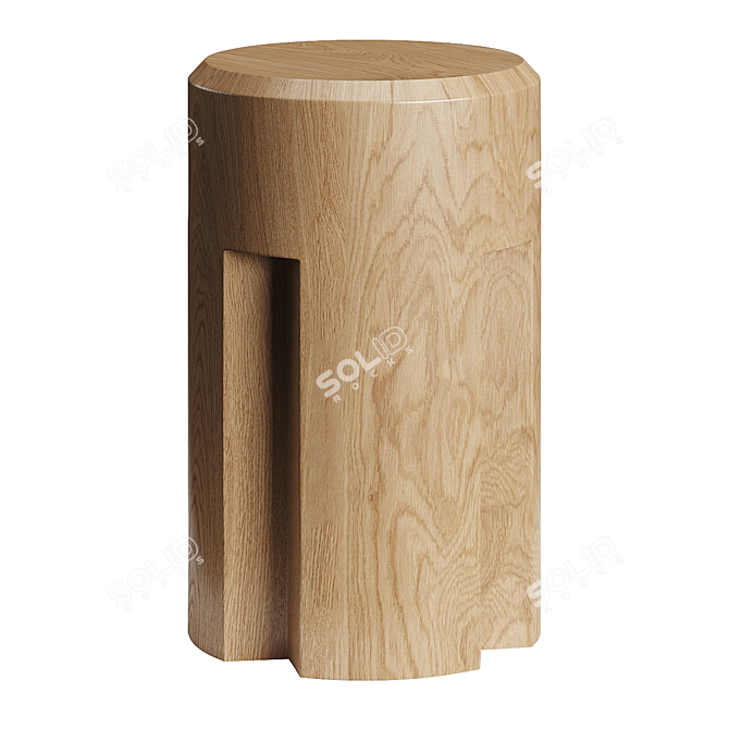 Sculpted Travertine Counter Stool 3D model image 3