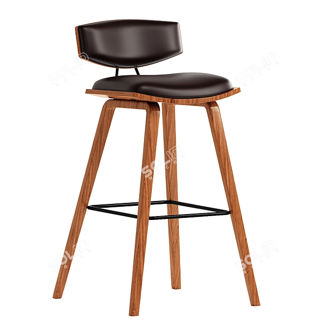 Armen Living Leather Barstool Kit 3D model image 2