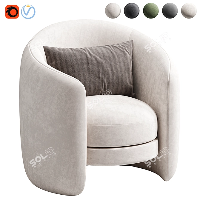 Fernie Chair: Contemporary Elegance & Comfort 3D model image 1