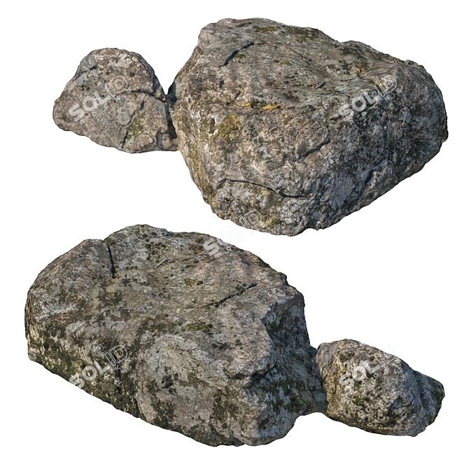 Landscape Stone Set with Textures 3D model image 2