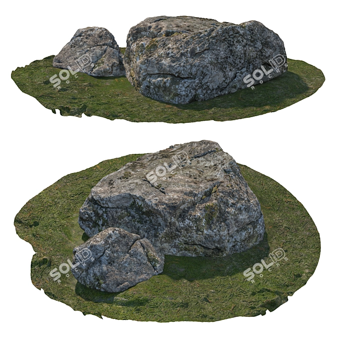 Landscape Stone Set with Textures 3D model image 3