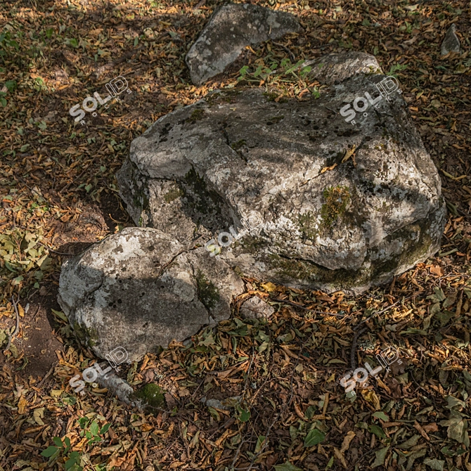 Landscape Stone Set with Textures 3D model image 7