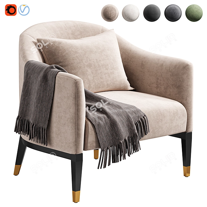 Contemporary Armchair Shiprok by Cazarina 3D model image 1