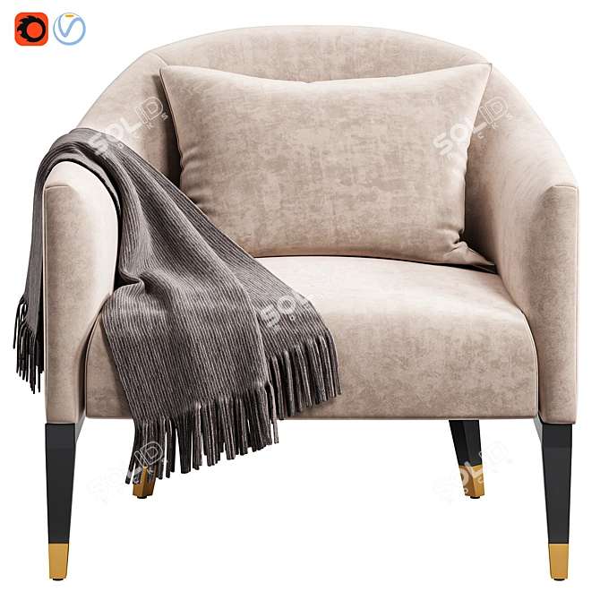 Contemporary Armchair Shiprok by Cazarina 3D model image 2