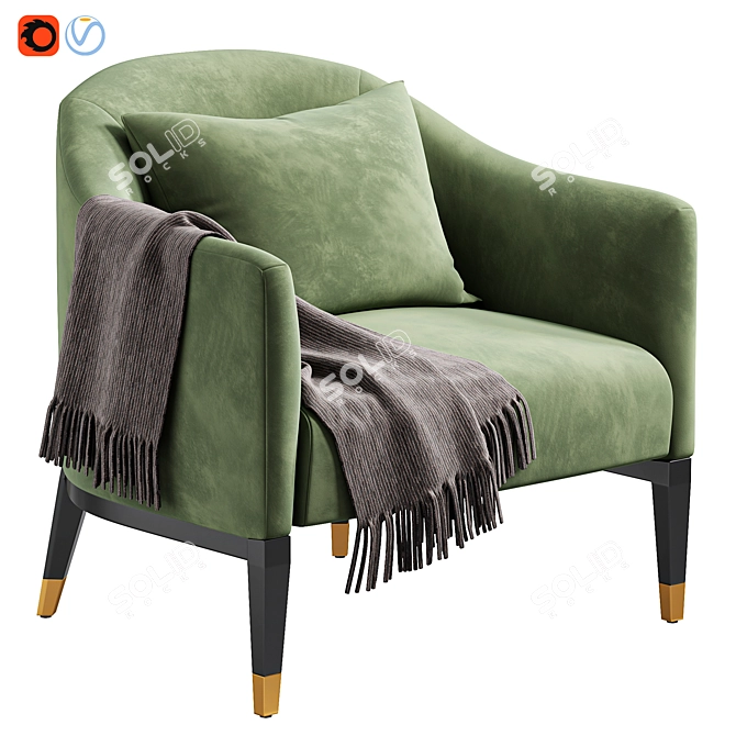 Contemporary Armchair Shiprok by Cazarina 3D model image 3