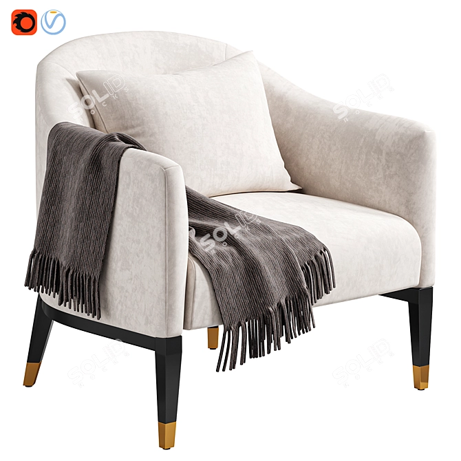 Contemporary Armchair Shiprok by Cazarina 3D model image 5