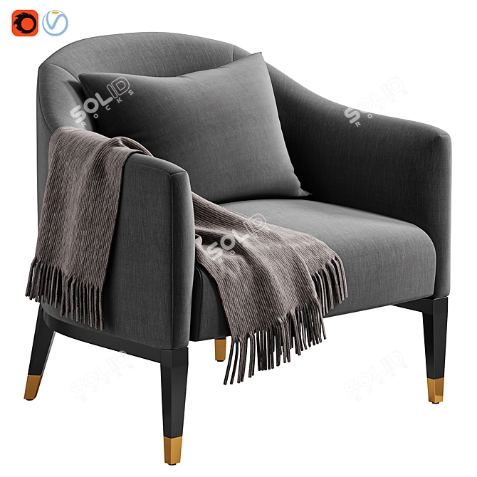 Contemporary Armchair Shiprok by Cazarina 3D model image 6