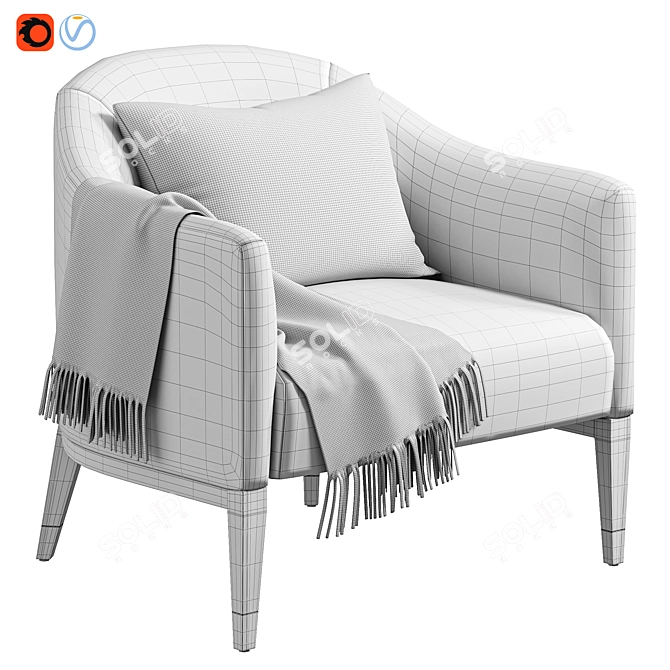 Contemporary Armchair Shiprok by Cazarina 3D model image 7