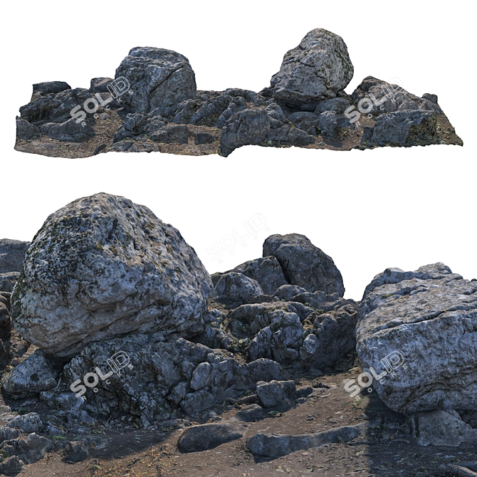 Rocky Cliff Terrain Model 3D model image 4