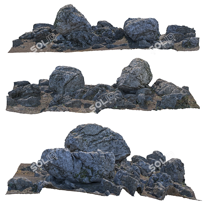 Rocky Cliff Terrain Model 3D model image 5