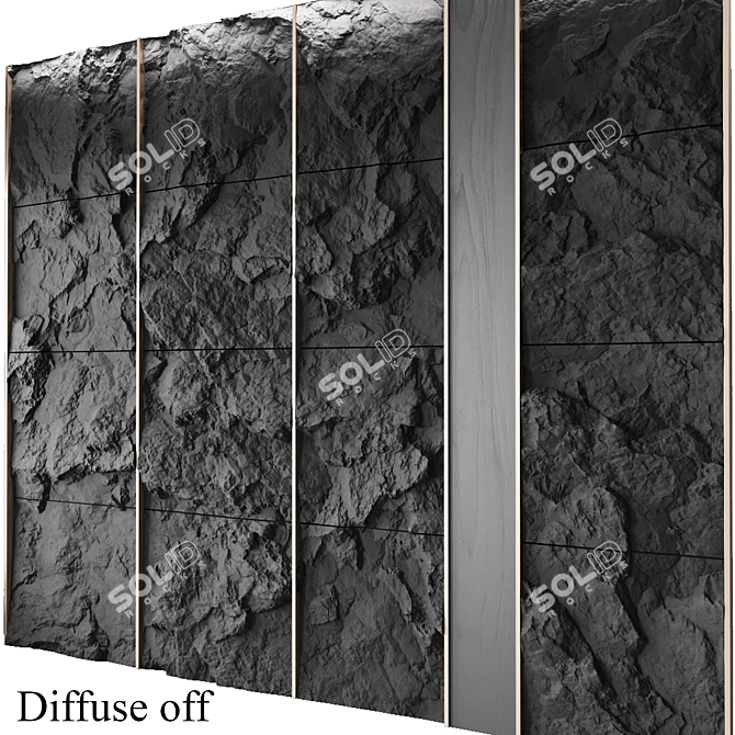 Stone Wall Panel Set, Displacement-Enabled 3D model image 4